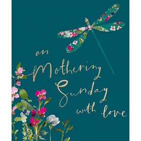 Dragonfly And Flowers Mother's Day Card