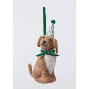 Dog with Party Hat Bauble