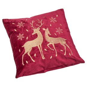 Reindeer Cushion Red