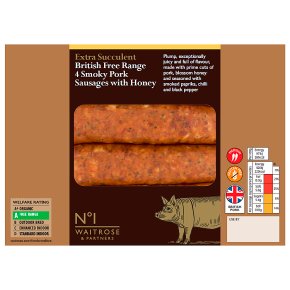 No.1 Free Range 4 Smoky Pork Sausages with Honey