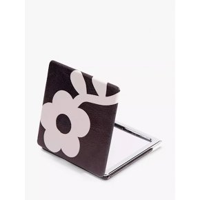 Caroline Gardner Flower Charcoal Round Pocket Mirror