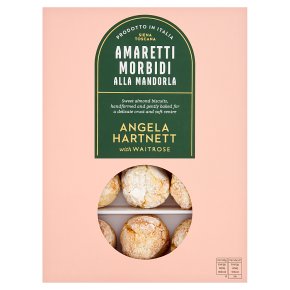 Angela Hartnett with Waitrose Amaretti Morbidi alla Mandorla Biscuits