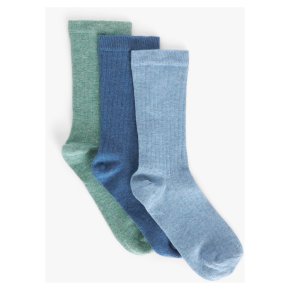 Womens Blue Rib Marl Socks 3PK