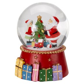 Musical Snowglobe Santas Gifts 10cm