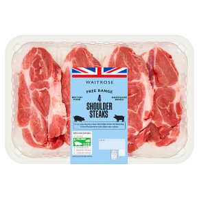 Waitrose Free Range British Pork Hampshire Breed 4 Shoulder Steaks