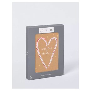 Rec Candy Cane/Tree Christmas Cards 16s