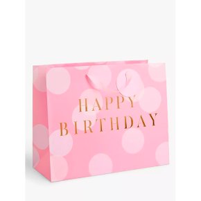 Pink Spot Happy Birthday Medium Bag