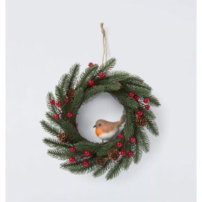 25cm Felt Robin Wreath