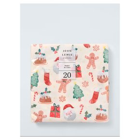 JL Christmas Theme Napkins 33cm 20 pack