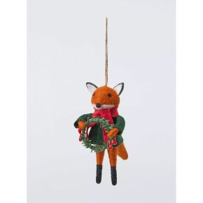 Fox with Wreath Bauble