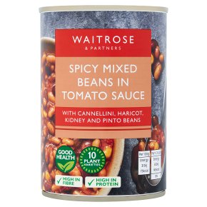 Waitrose Mixed Beans in Spicy Tomato Sauce