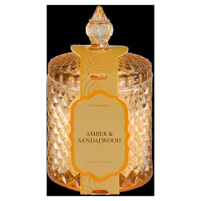 Bespoke77 Amber Glass Scented Sweetie Jar Candle, Amber & Sandalwood
