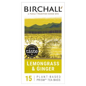 Birchall Lemongrass & Ginger Plant-Based Prism Tea Bags