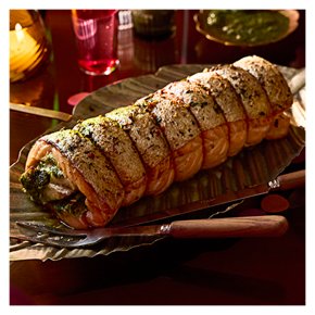 No.1 Stuffed Scottish Salmon with Prawns & Salsa Verde