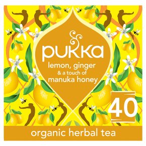 Pukka Organic Lemon Ginger & Manuka Honey 40 Tea Bags