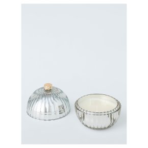 John Lewis Scented Silver Glass Bauble Candle, Cinnamon & Spiced Vanilla