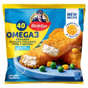 Birds Eye 40 Omega 3 Breaded Pollock Fish Fingers