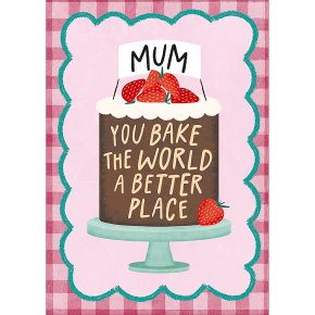 Cake With Strawberries Mother's Day Card