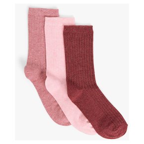 Pinks Rib Marl Socks 3PK