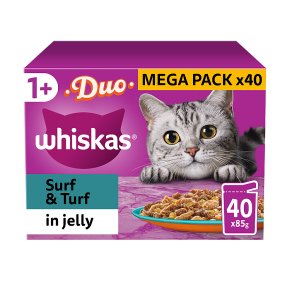 WHISKAS 1+ Cat Pouches Duo Surf & Turf in Jelly