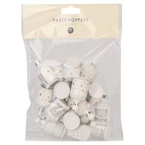 Talking Tables White Poppers Sparkle Print 20 pack