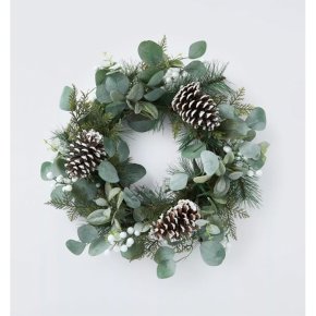 48cm Snowy Eucalyptus Wreath