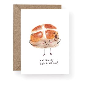 Extremely Hot Cross Bun, Happy Easter Card