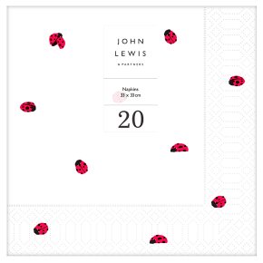 John Lewis Ladybird Napkin 33cm 20 pack