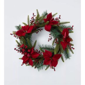 50cm Poinsettia Wreath