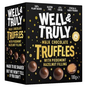 Well&Truly M&lk Chocolate Truffles with Piedemont Hazelnut Filling