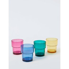 John Lewis Coloured Stackables Tumbler Acrylic, 4 pack