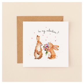 Bunnies Be My Valentine's Day Card