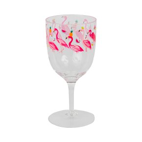 Sara Miller Flamingos Wine Glass