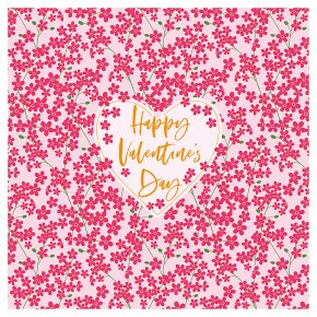 Red Floral Heart Valentine's Day Card