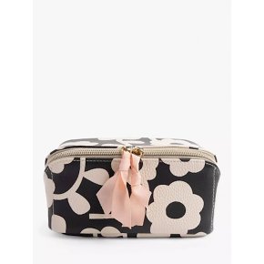 Caroline Gardner Multi Flower Charcoal Diagonal Cosmetic Bag