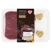 No.1 2 British Beef Flat Iron Steaks with Garlic & Herb butter