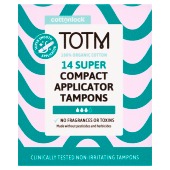 TOTM Organic Cotton Compact Applicator Tampons Super