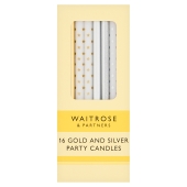 Waitrose 16 Gold And Silver Party Candles