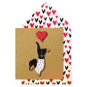 Heart Dachshund Valentine's Day Card