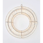 32cm Lit Wreath W/White