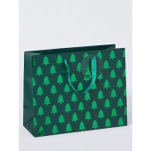 Medium Foil Green Christmas Tree Bag