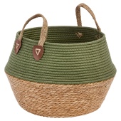 Smart Garden Natural Grass Woven Basket, Medium, Green