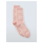 Pink Sock With Cashmere Snowflake