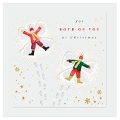 Couple Doing Snow Angels