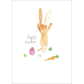 Rabbit Jumping In The Air, Happy Easter Card
