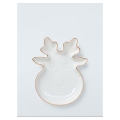 Gold Rim Reindeer Dish