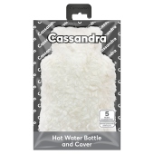 Cassandra Lux Faux Fur Hot Cover & Hot Water Bottle, Cream