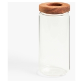 John Lewis Airtight Glass Storage Jar with Acacia Wood Lid, 1L