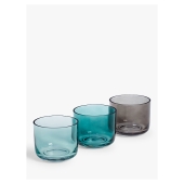 John Lewis Plain Glass Tealight Holders, Set of 3