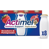 Actimel Plus Strawberry & Pomegranate Yogurt Drinks